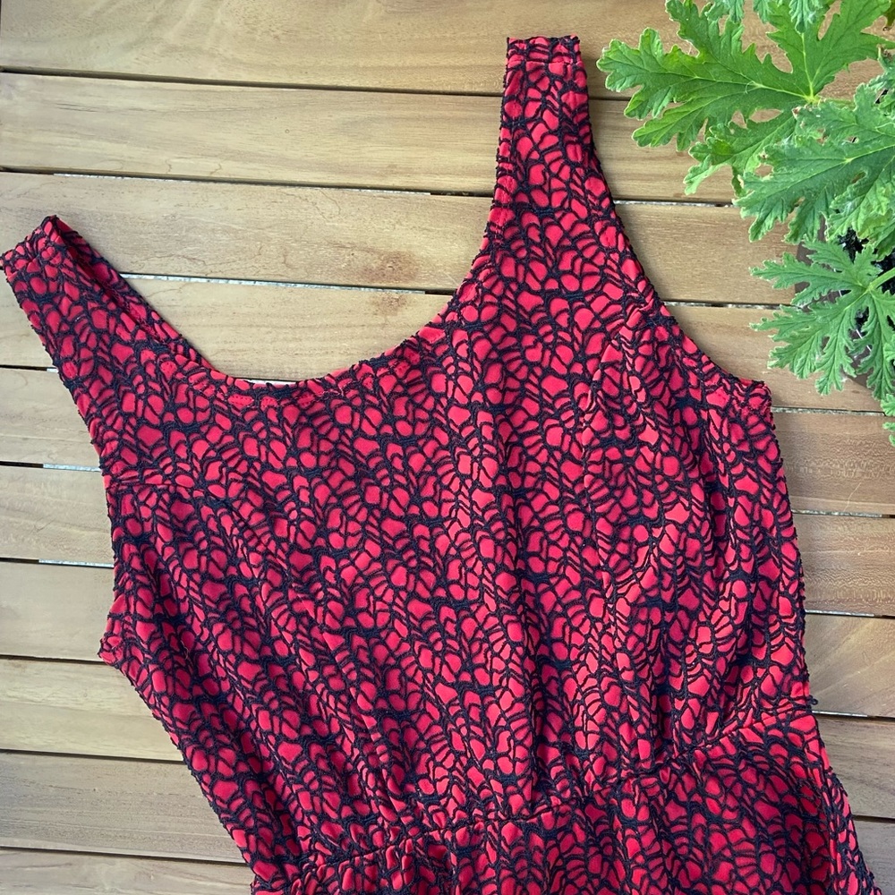 Be Spoiled formal red and black lace dress w/ bow